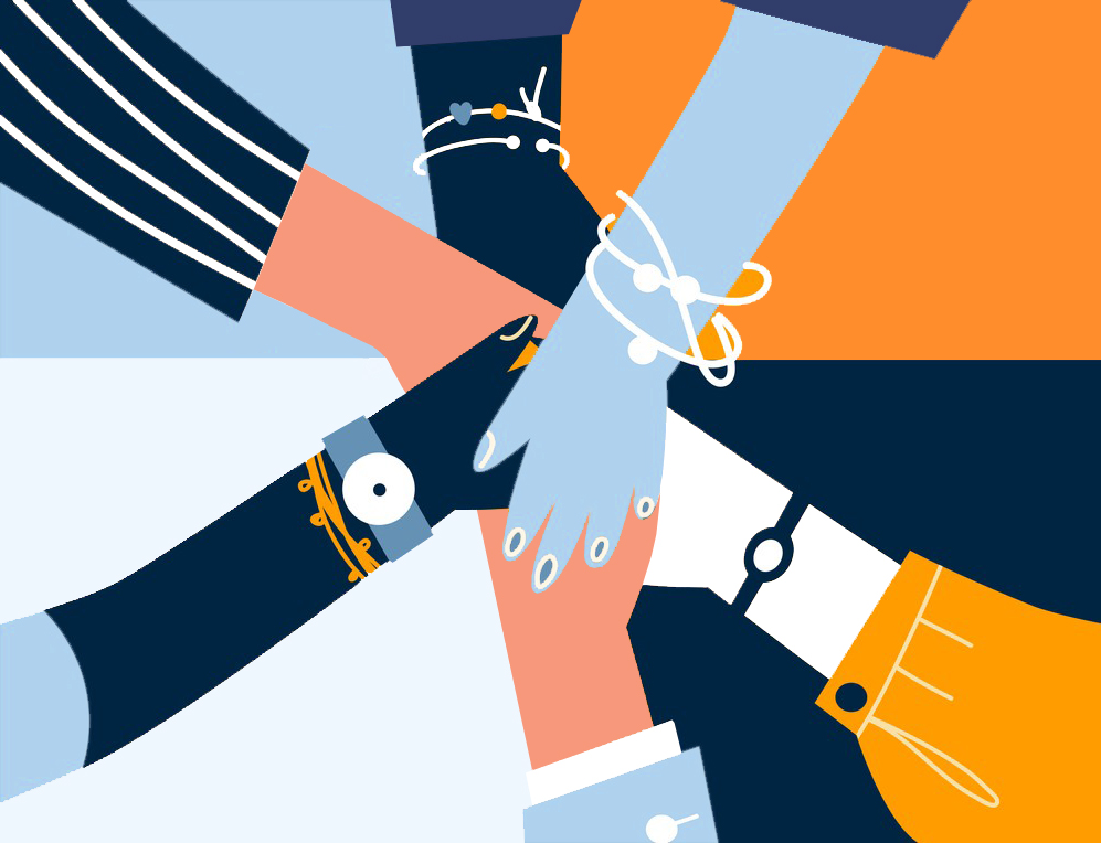 Team-Entwicklung-Hände reichen